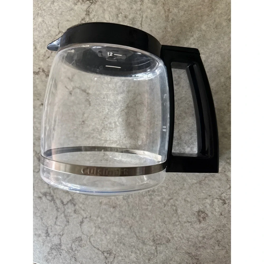 Cuisinart 12 Cup Glass Carafe Replacement Black Handle Lid Coffee Maker Part